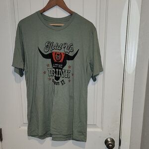 Olive Graphic Tee with Bold Print